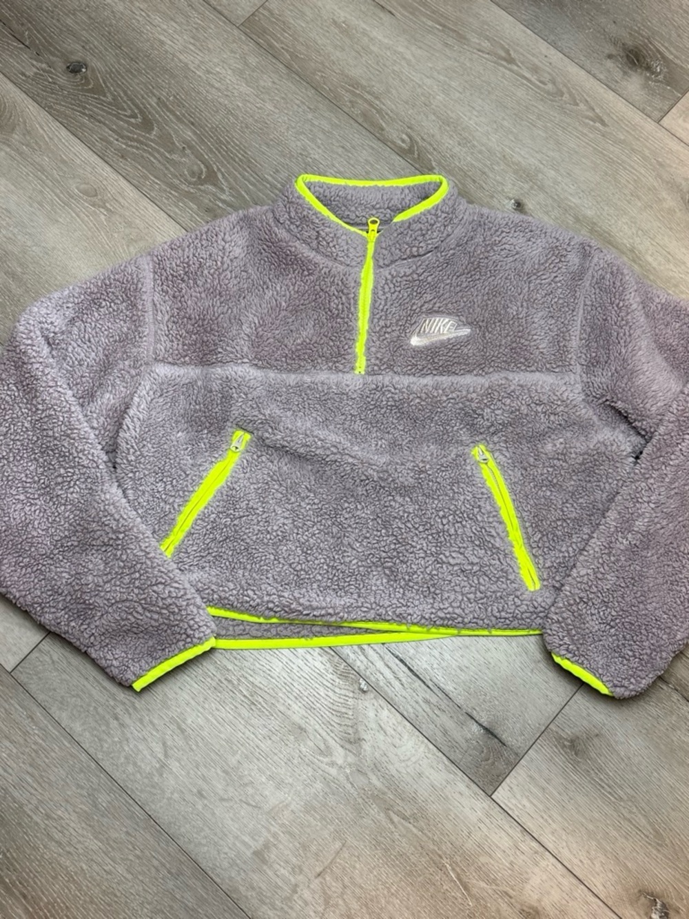 Nike Sportswear Sherpa Fleece Cropped Quarter Zip - Medium
